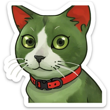 Calico cat with green eyes  sticker