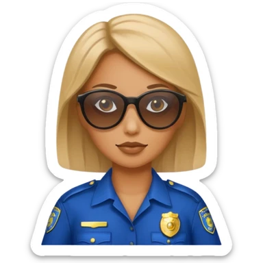 woman police wearing sun glasses sticker