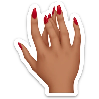 Long red  nails on medium skin ton sticker