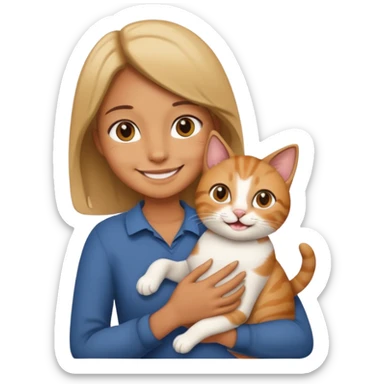 A person keeping a pet sticker