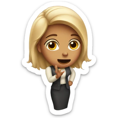 A woman rejecting something sticker