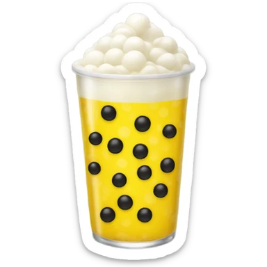 Yellow drink with tapioca balls sticker
