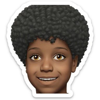 smiling boy with afro hairstyle sticker