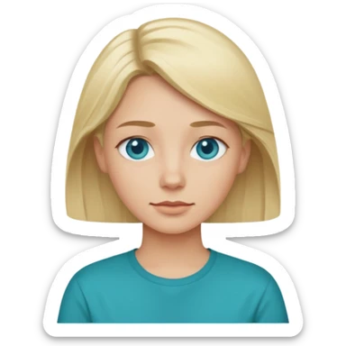 Change emoji of  blonde blue eyed  with Teal shirt (not the purple one) dont change other features sticker