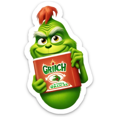 The grinch with a tabasco bottle  sticker