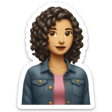 Menina de cabelo liso branquinha fazendo joinha com a mão sticker