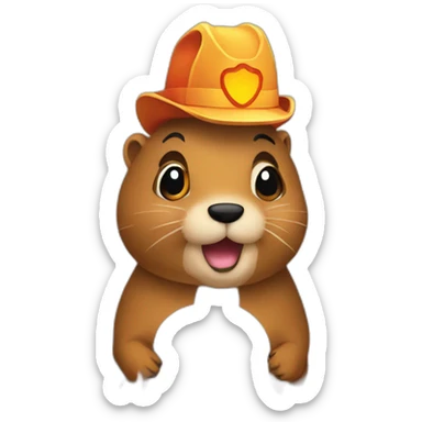 gopher on fire sticker