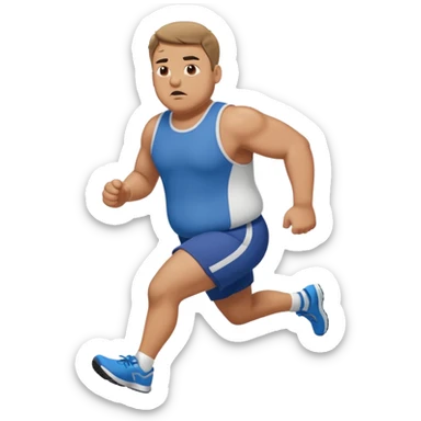 create a stocky man running towards me sticker