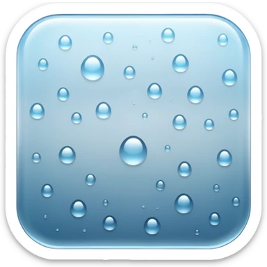 a close-up of a glass surface covered with small water droplets and light fog, as if from steam or humidity — some droplets sliding down slowly — soft reflections and blurred transparency give a realistic misty look — clean, glossy design with gentle lighting sticker