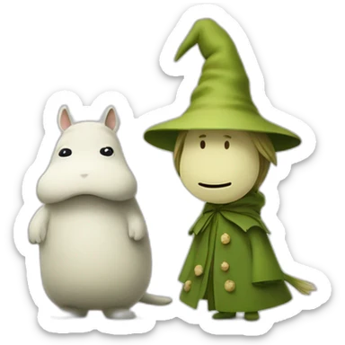 moomintroll and  snufkin sticker