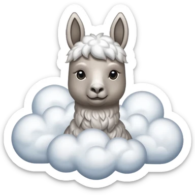 cloud patterned lama sticker