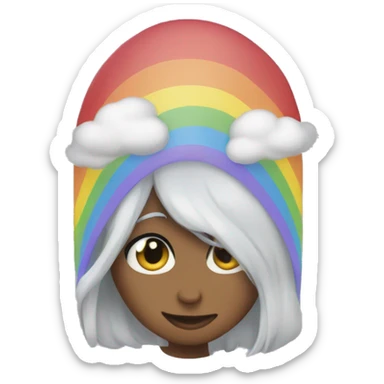 coeur arc en ciel sticker