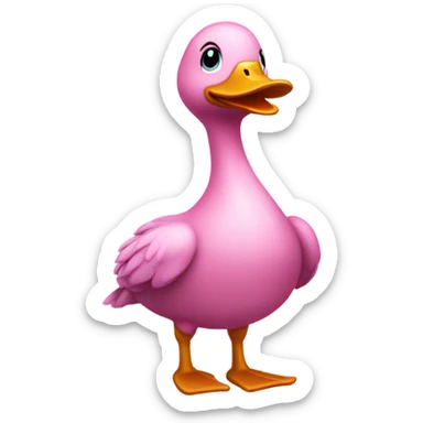 A duck that is pink sticker