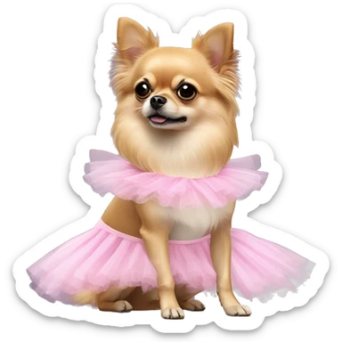 Pomeranian chihuahua mix wearing tutu sticker