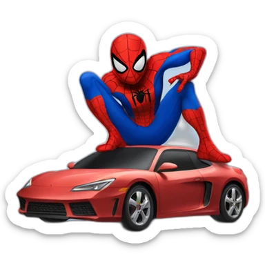 Spiderman as a car sticker