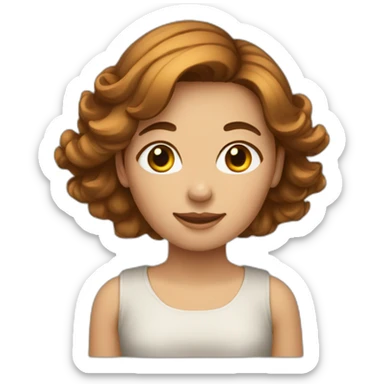 Fille au cheveux chatain sticker