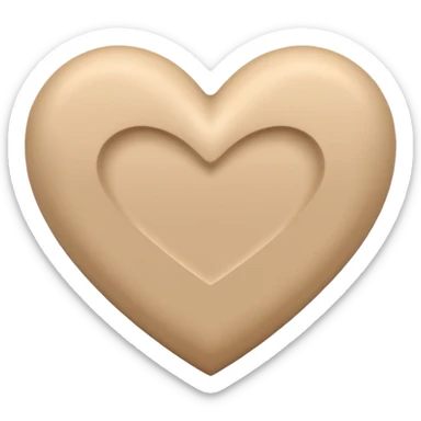 beige heart sticker