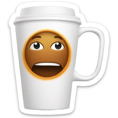 Coffee cup exercising with energy sticker