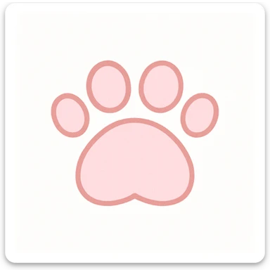 a cute and friendly pink paw print emoji, remove face sticker