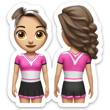 Brunette straight hair cheerleader in pink, julp sticker