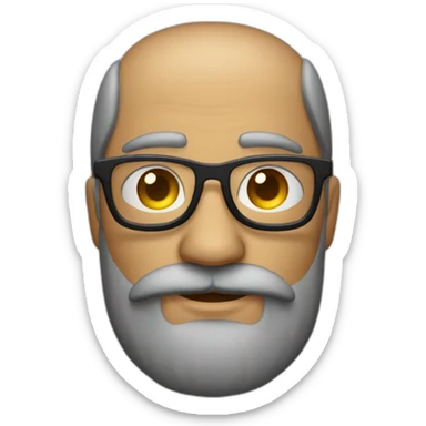Homme avec un début de calvitie et des lunettes en verres et une petite barbe  sticker