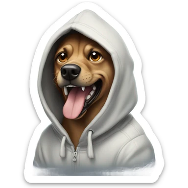 Mad dog with hoodie sticker