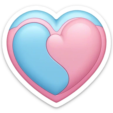 Pink and light blue heart sticker