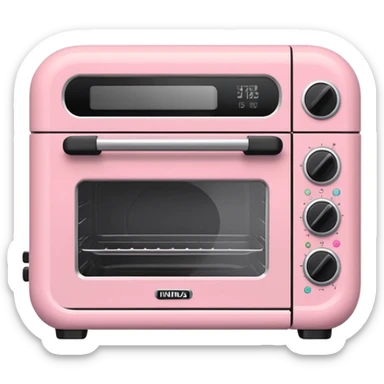 emoji-style Ninja Combi countertop oven, pastel pink appliance, rounded edges, soft highlights, simple shadows, modern kitchen gadget aesthetic, realistic, centered, white background sticker