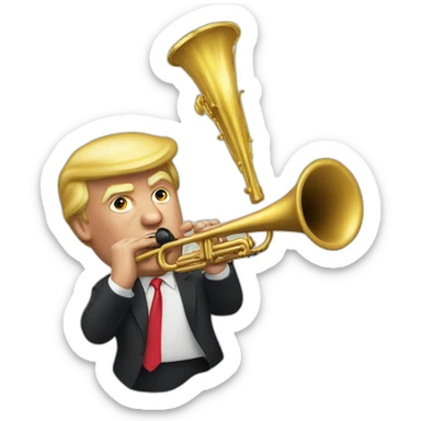 Trump with a trompet sticker
