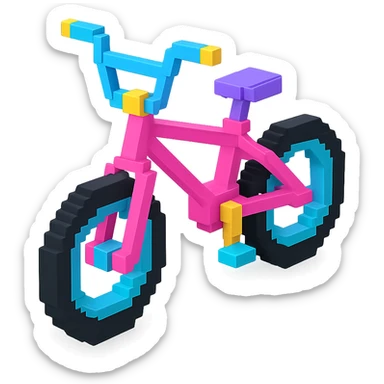 розовый велосипед BMX, no background sticker