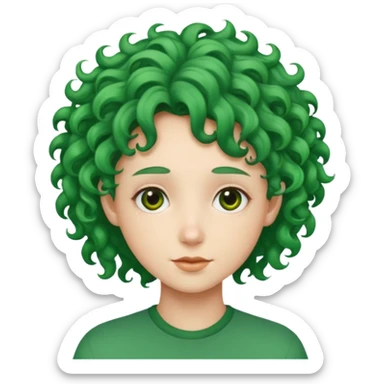 venice tourist green curly hair sticker