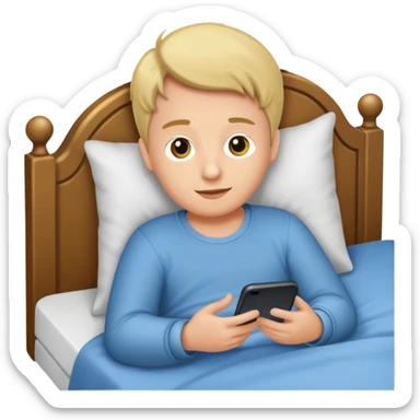 Erzeuge ein Junge Brünette schläft im Bett.Ihr Telefon klingelt sticker