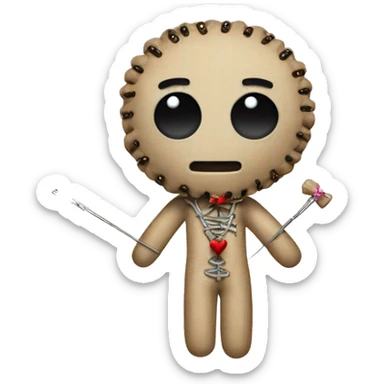Voodoo doll with pins sticker