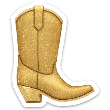 Gold sparkly cowgirl boots sticker