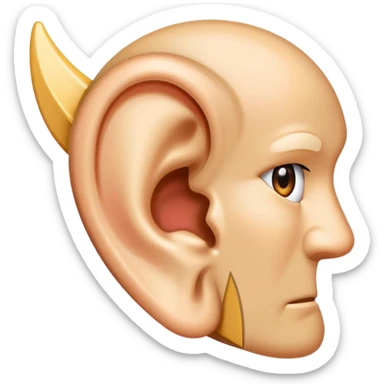 icon of an ear with a diagonal slash, clear ignore meaning sticker
