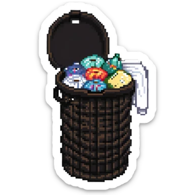 overflowing clothes hamper sticker