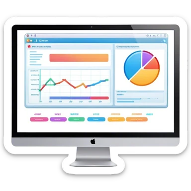 Create an emoji for animation and motion design. Show a computer monitor displaying cartoon creation process, with a timeline, keyframes, and motion effects. Use modern, vibrant colors. No emojis or smiley faces. Transparent background. sticker