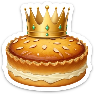 galette des rois avec couronne sur le dessus. Pour un emoji slack sticker