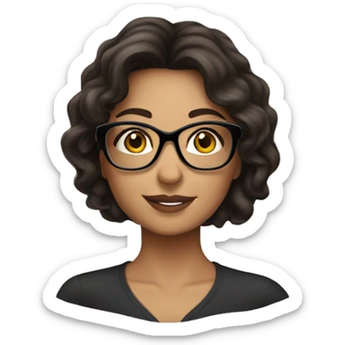 Brunette gorgeous girl with glasses sticker