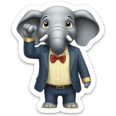 Elefant gangstyle angry sticker