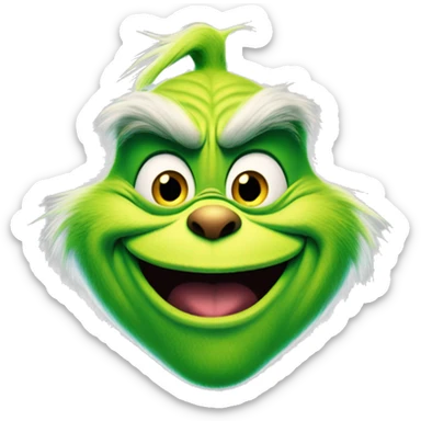 The Grinch smiling maniacally  sticker