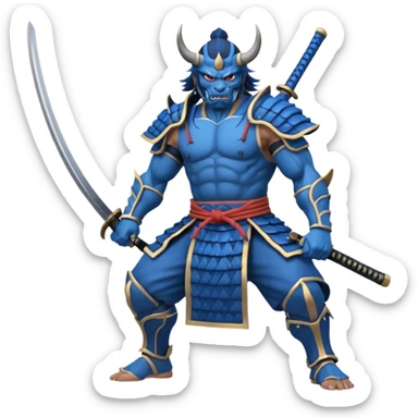 blue samurai oni sticker