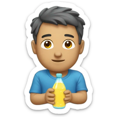 Tomando agua de botella sticker