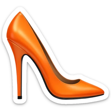 Shiny neon orange REALISTIC high heels  sticker