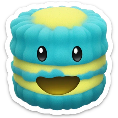 blue shower sponge pouf sticker