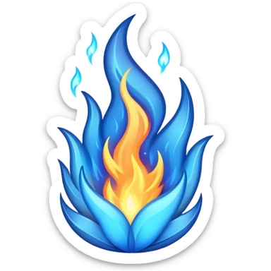 a blue fire sticker