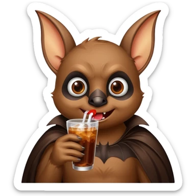 bat drinkig soda sticker