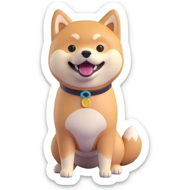 shiba inu standing happy, it sticker