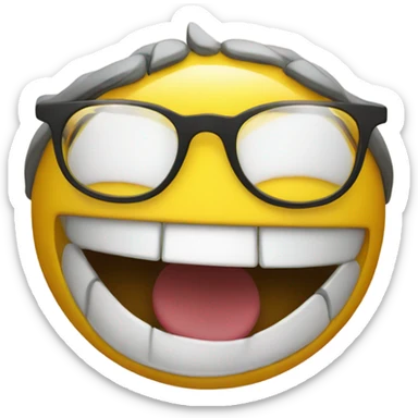 Nerd emoji yellow  sticker