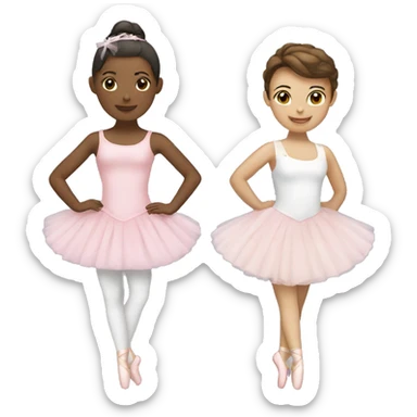 Two ballerina best friends one Hispanic and one white sticker